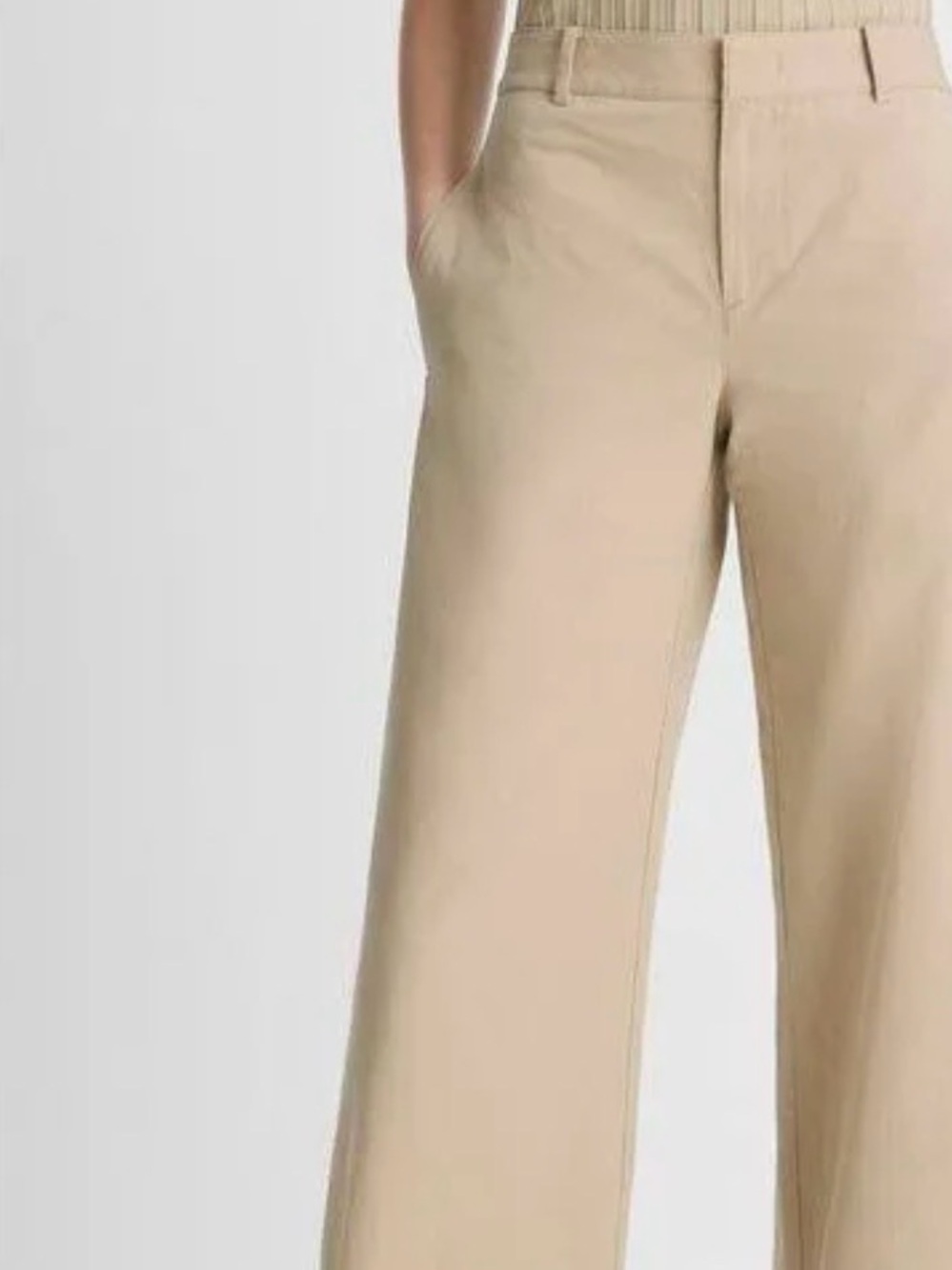 NWT Vince Tan Wide Flare-Leg Flat Front Chino Pants